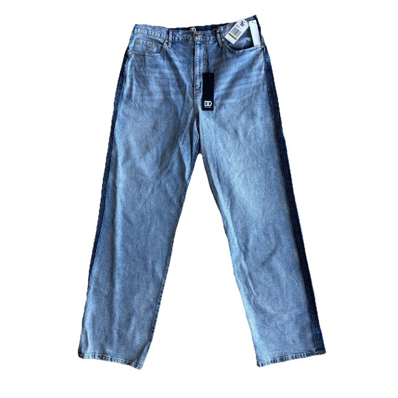 DO by Dee Ocleppo Jeans Womens 14 Two Tone Straight Leg $129 NEW Raw Hem - Picture 3 of 11